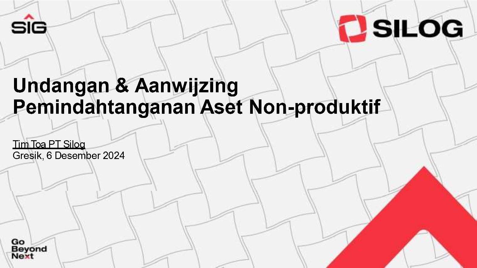 Undangan Pemindahtanganan Aset Non Produktif Periode Desember 2024 - SILOG Grup