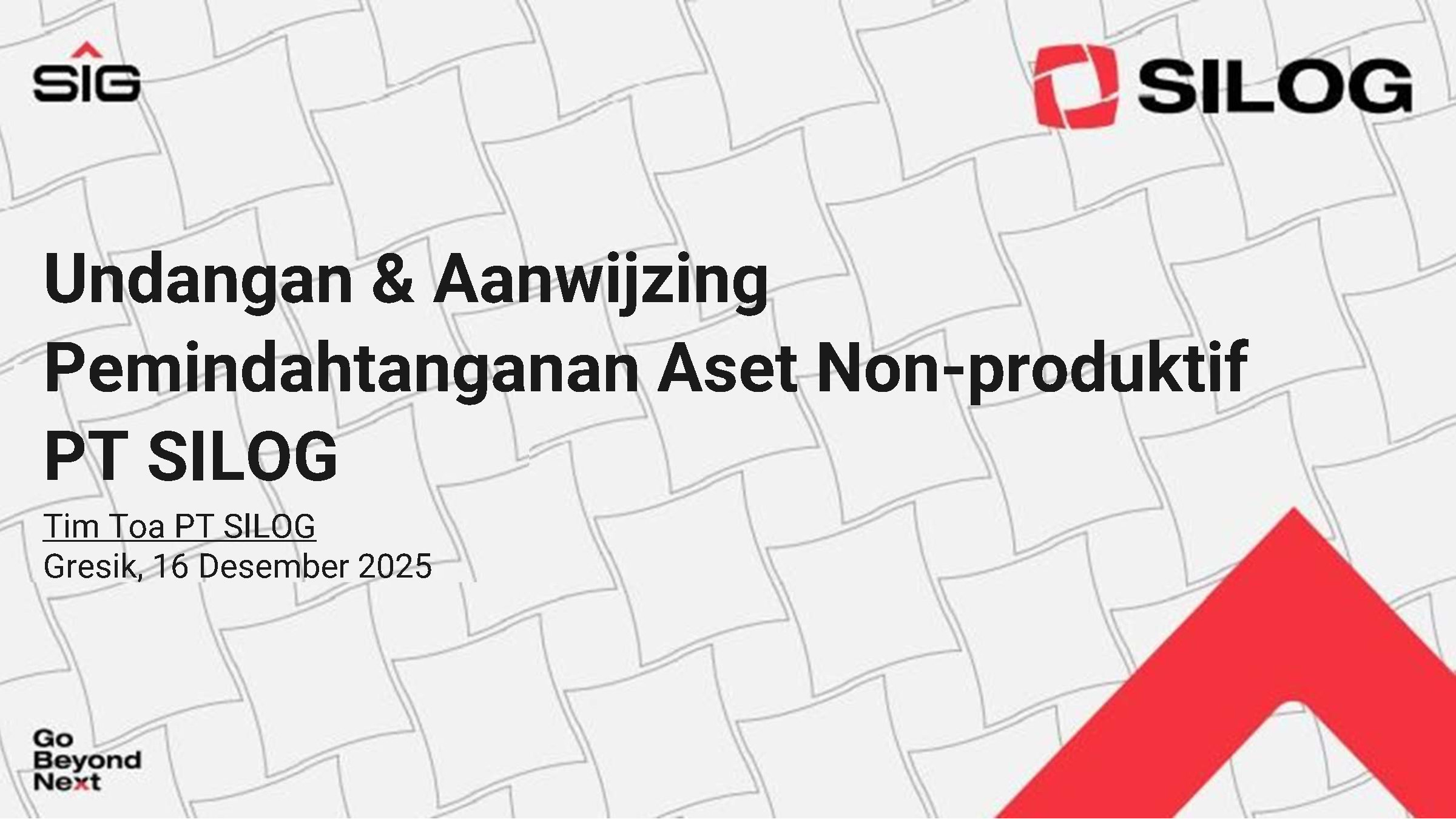 Undangan lelang aset non produktif VUDS dan VUBA periode Desember 2025